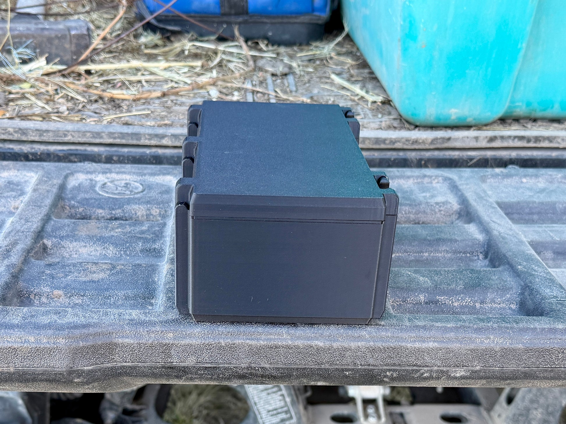 Side view of .410 shotgun ammo storage case designed for hunting use