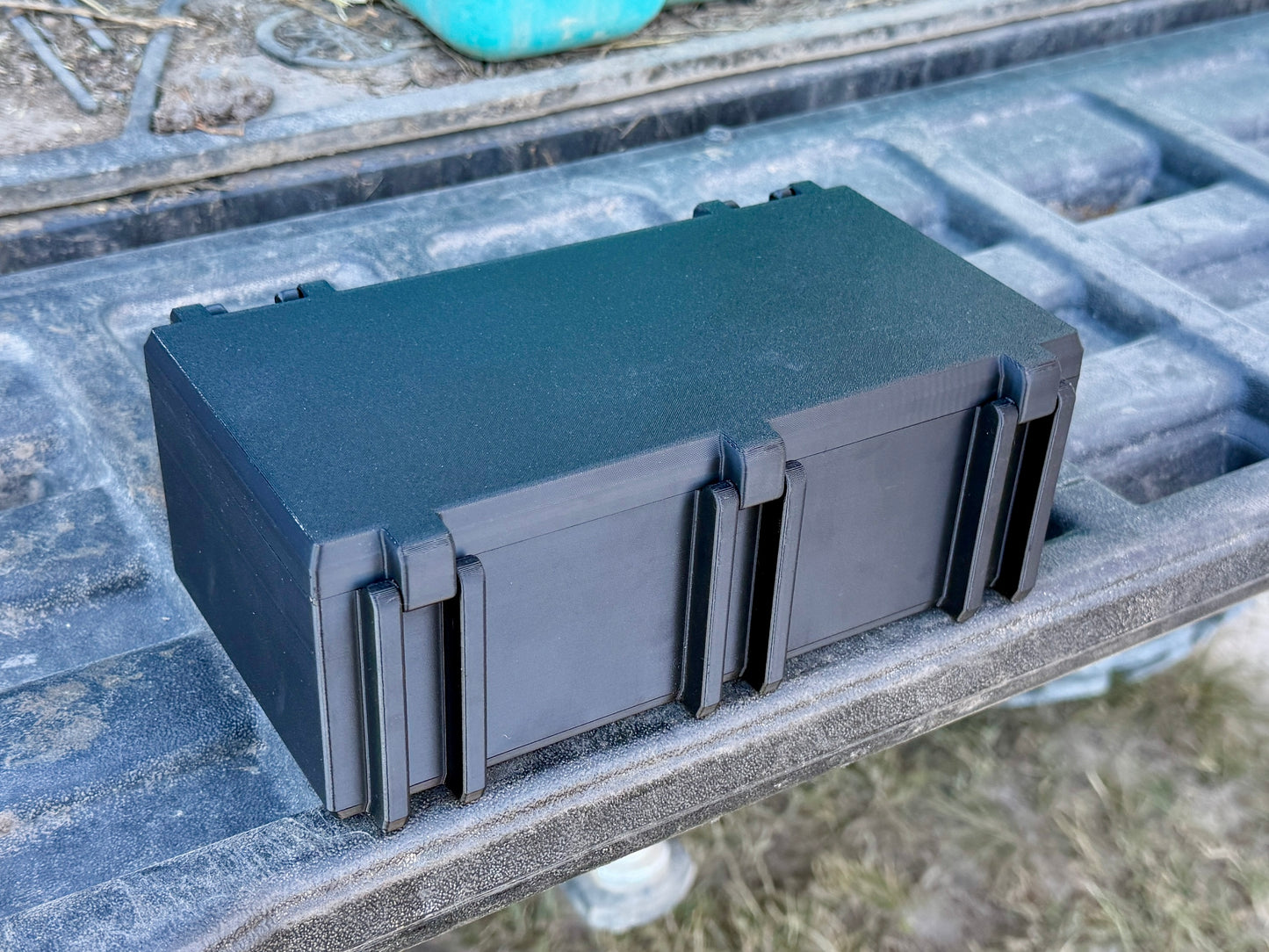 Back view of .410 shotgun ammo storage case designed for hunting use