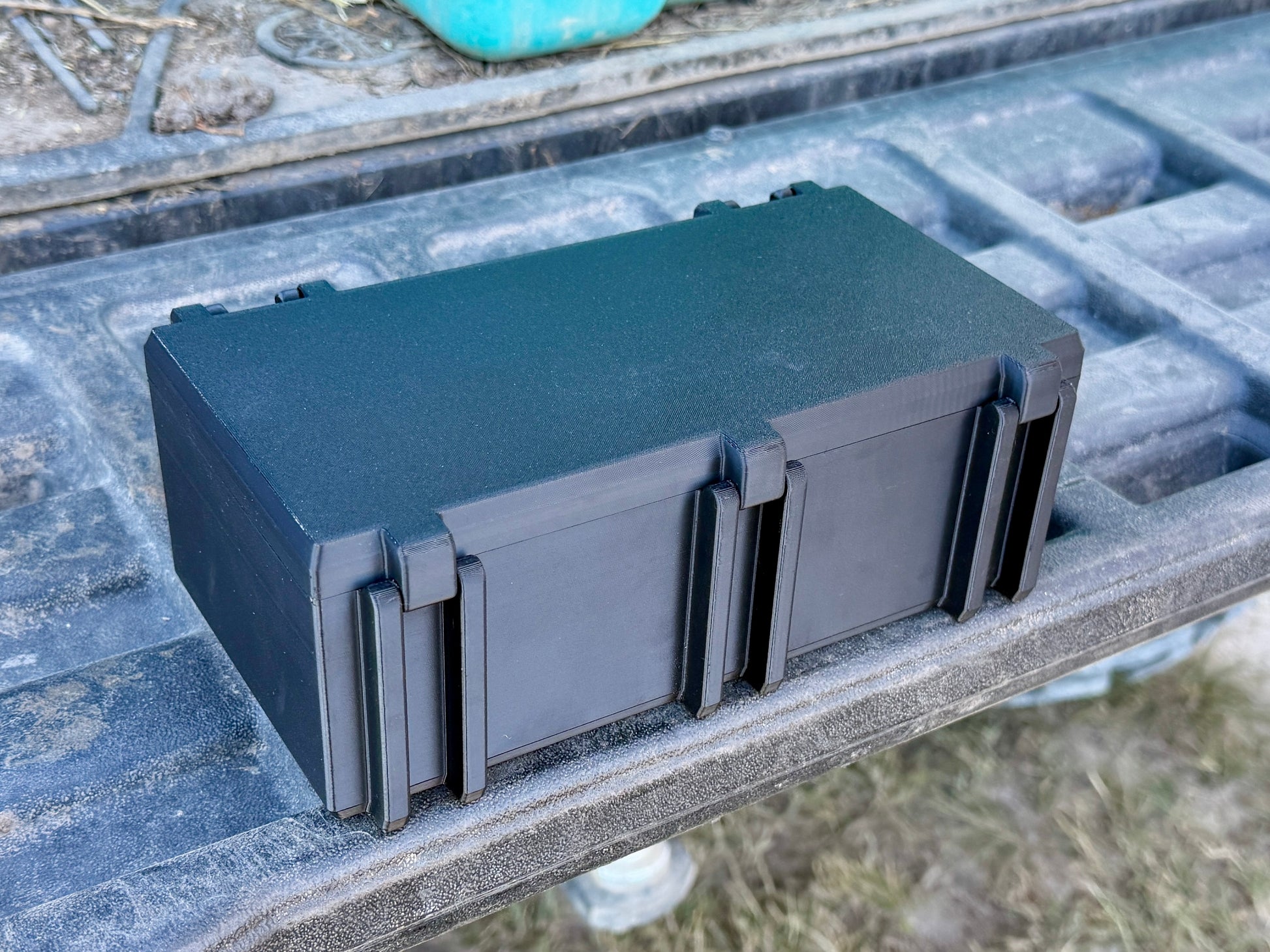 Back view of .410 shotgun ammo storage case designed for hunting use